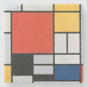 Abstracte compositie van Piet Mondriaan Stenen Onderzetter (Voorkant)