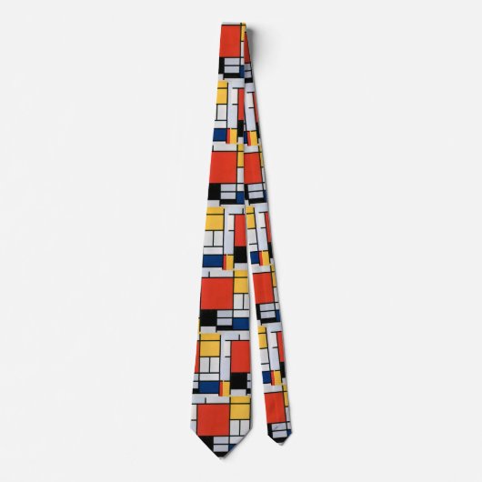 Abstracte compositie van Piet Mondriaan Stropdas (Voorkant)
