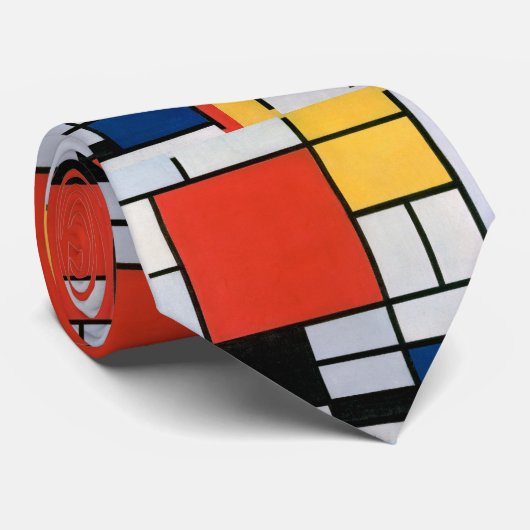 Abstracte compositie van Piet Mondriaan Stropdas (Opgerold)