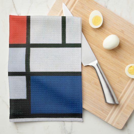 Abstracte compositie van Piet Mondriaan Theedoek (Quarter Fold)