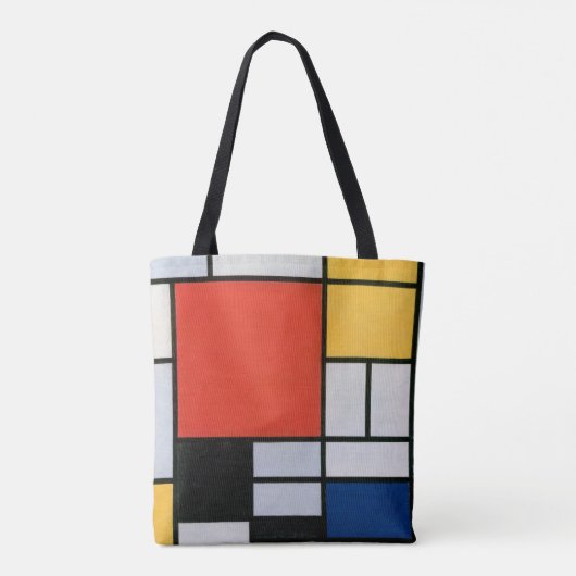  Abstracte compositie van Piet Mondriaan Tote Bag (Achterkant)