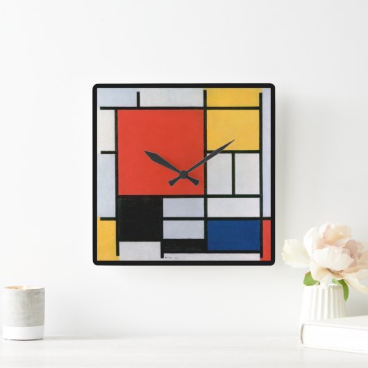  Abstracte compositie van Piet Mondriaan Vierkante Klok (Huis)