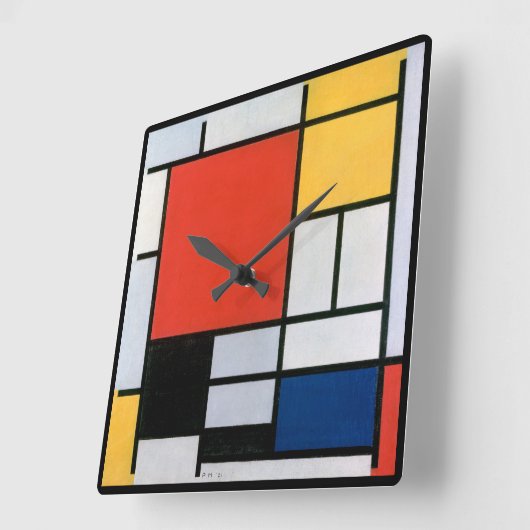 Abstracte compositie van Piet Mondriaan Vierkante Klok (Hoek)