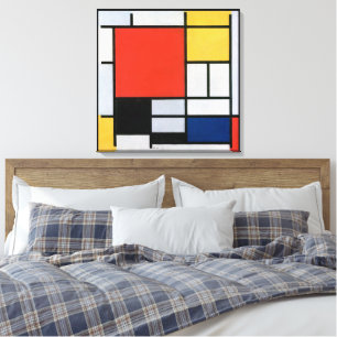 Abstracte Compositie van Piet Mondrian Canvas Afdruk