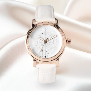 Abstracte concentrische cirkels die lijnen kruisen horloge