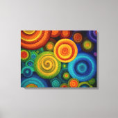 Abstracte concentrische cirkels in levendig multi- canvas afdruk (Voorkant)