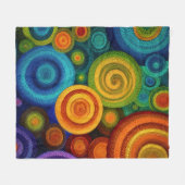 Abstracte concentrische cirkels in levendig multi- fleece deken (Voorkant (Horizontaal))