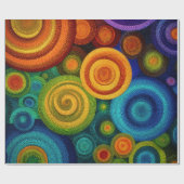 Abstracte concentrische cirkels in levendige multi cadeaupapier (Vlak)