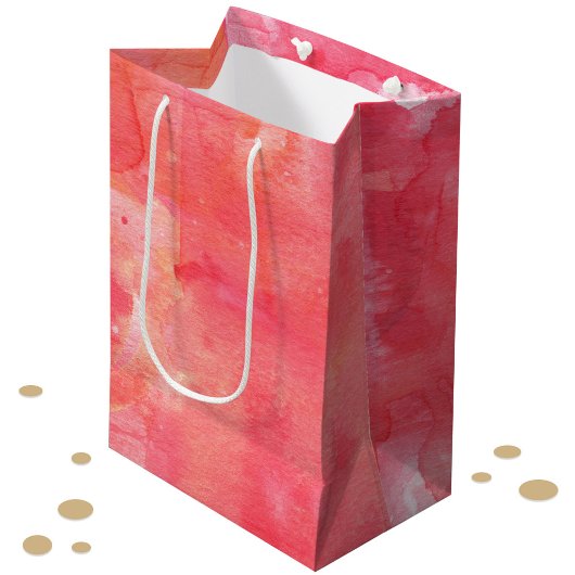 Abstracte Confetti roze Waterverf Medium Cadeauzakje