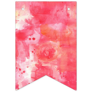 Abstracte Confetti roze Waterverf Vlaggetjes