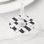 Abstracte constructie (tegel) wijnglaslabel (Dichtbij)