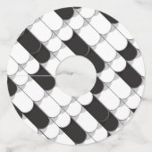 Abstracte constructie (tegel) wijnglaslabel (Achterkant)