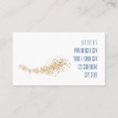 Abstracte consultant met blauw goudkristal elegant visitekaartje (Achterkant)