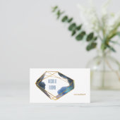 Abstracte consultant met blauw goudkristal elegant visitekaartje (Staand voorkant)