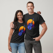 Abstracte contrabas jazzmuzikant Contrabas spelen T-shirt (Unisex)