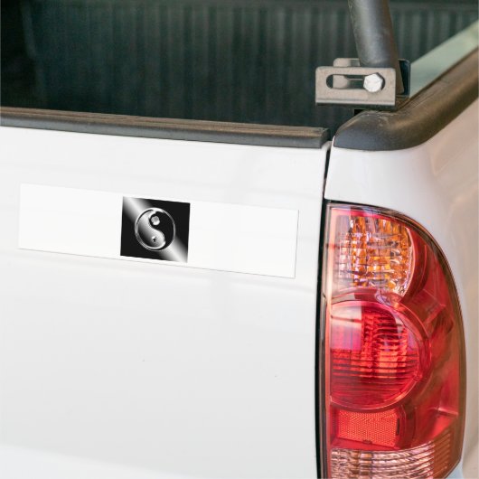 Abstracte Cool Chrome Ying Yang Bumpersticker (Op Truck)