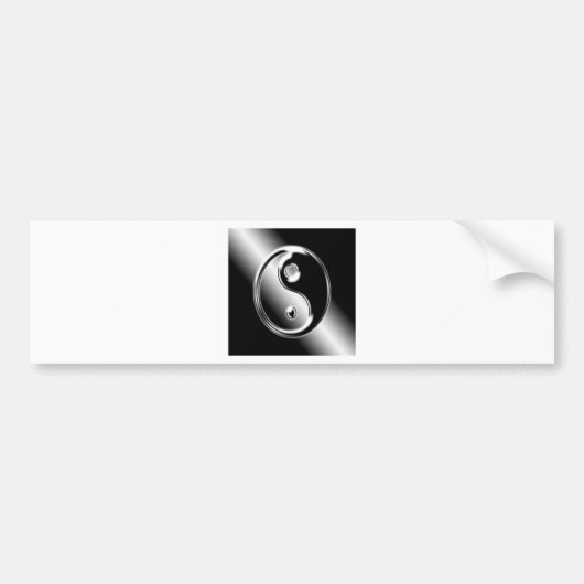 Abstracte Cool Chrome Ying Yang Bumpersticker (Voorkant)