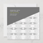 Abstracte cool Modern Art Mod Rings Wedding Invite Kaart (Achterkant)