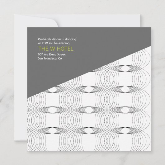 Abstracte cool Modern Art Mod Rings Wedding Invite Kaart (Achterkant)