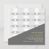 Abstracte cool Modern Art Mod Rings Wedding Invite Kaart (Voorkant)