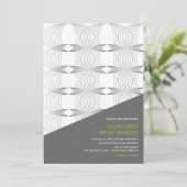 Abstracte cool Modern Art Mod Rings Wedding Invite Kaart (Staand voorkant)