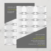 Abstracte cool Modern Art Mod Rings Wedding Invite Kaart (Voorkant / Achterkant)