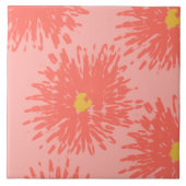 Abstracte Coral Carnese Florals Tegeltje (Voorkant)