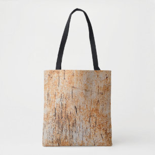 Abstracte corrosieve achtergrond van roestvrij met tote bag
