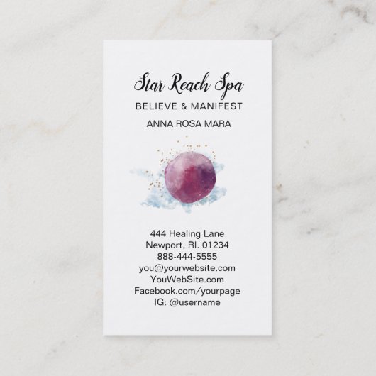 *~* Abstracte Cosmo Stars Sky Waterverf Universe Visitekaartje (Achterkant)