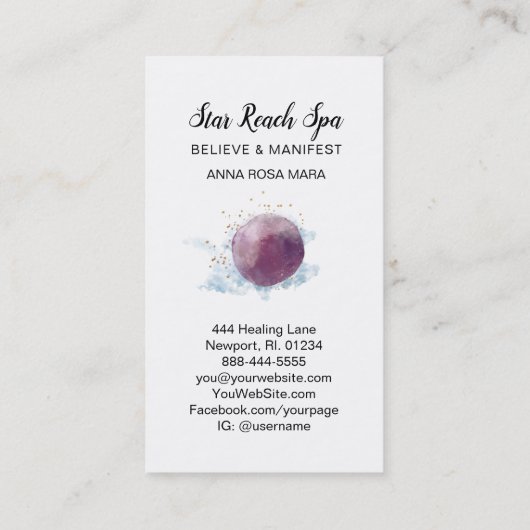 *~* Abstracte Cosmo Stars Waterverf Universe Sky Visitekaartje (Achterkant)