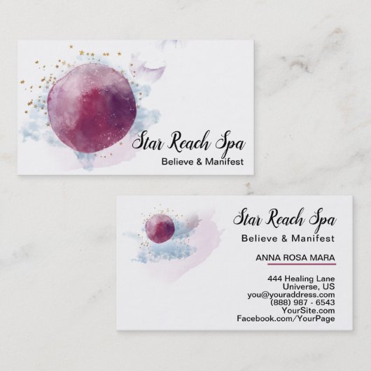 ** Abstracte Cosmo Stars Waterverf Universe Sky Visitekaartje (Voorkant / Achterkant)