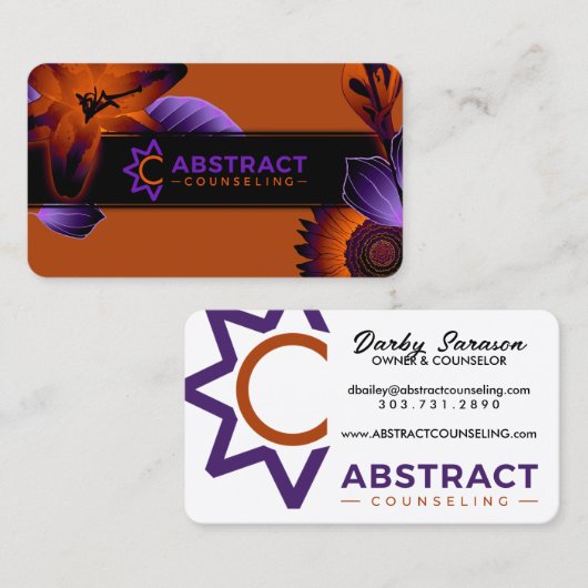 abstracte counseling op de rug groter gemaakt visitekaartje (Voorkant / Achterkant)