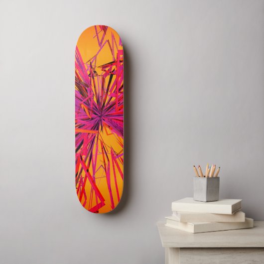 Abstracte Crazy Strings Skateboard (Muurkunst)
