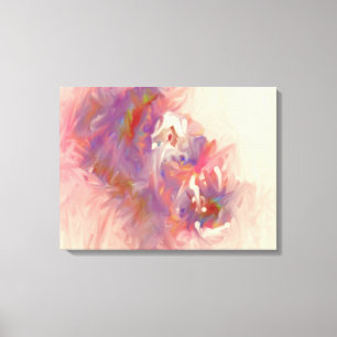 Abstracte Cream Paars Pink White Red Green Dream Canvas Afdruk
