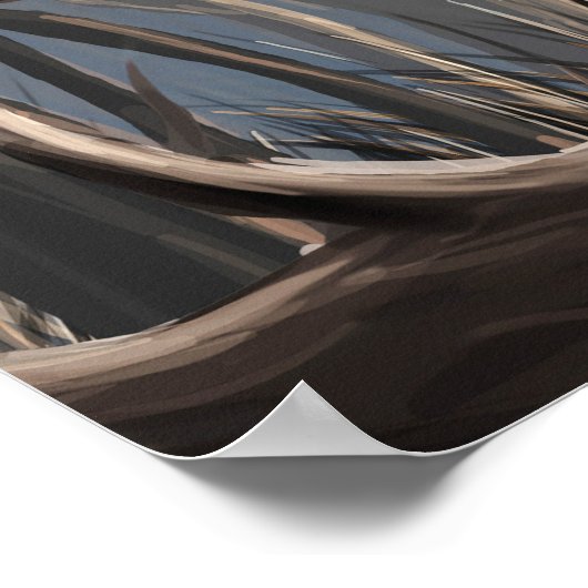 Abstracte Creepy Twisted Tree Branch Poster Afdruk (Hoek)