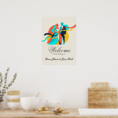Abstracte Crème Huwelijksposter  Poster (Keuken)