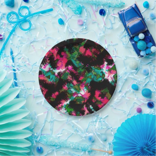 Abstracte crimson black papieren bordje (Feest)