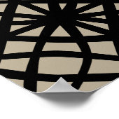 Abstracte Crisiscrosslijnen zwart op Tan Print (Hoek)