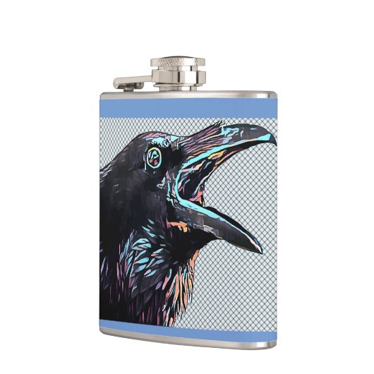 Abstracte Crow Bird Original Digital Art Heupfles (Links)
