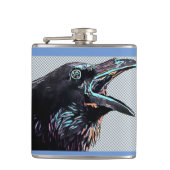 Abstracte Crow Bird Original Digital Art Heupfles (Voorkant)