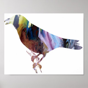 Abstracte Crow Silhouette Poster