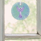 Abstracte Crystal Healing Angel | Paarse en aqua Glas Ornament