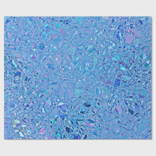 Abstracte Crystal Turquoise en Blue Cadeaupapier (Vlak)