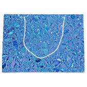 Abstracte Crystal Turquoise en Blue Groot Cadeauzakje (Voorkant)
