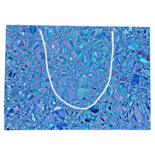 Abstracte Crystal Turquoise en Blue Groot Cadeauzakje (Achterkant)