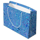 Abstracte Crystal Turquoise en Blue Groot Cadeauzakje (Achterkant Gekanteld)