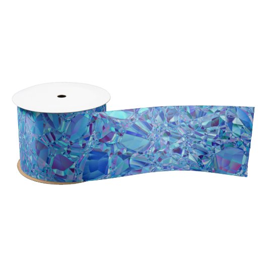 Abstracte Crystal Turquoise en Blue Satijnen Lint (Spoel)