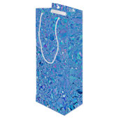 Abstracte Crystal Turquoise en Blue Wijn Cadeautas (Achterkant Gekanteld)