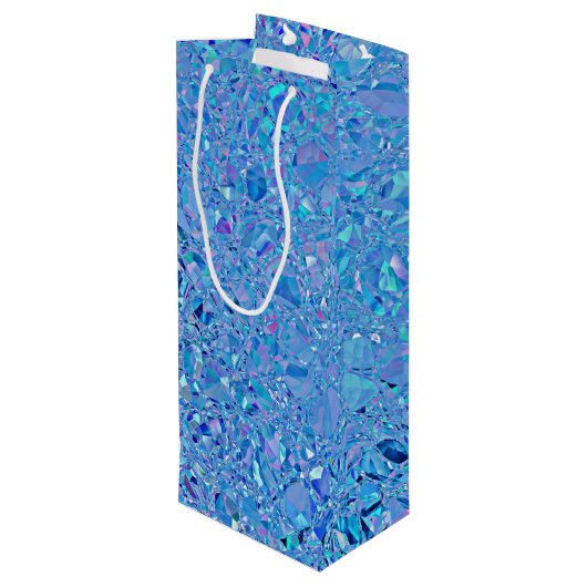Abstracte Crystal Turquoise en Blue Wijn Cadeautas (Achterkant Gekanteld)