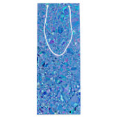 Abstracte Crystal Turquoise en Blue Wijn Cadeautas (Achterkant)